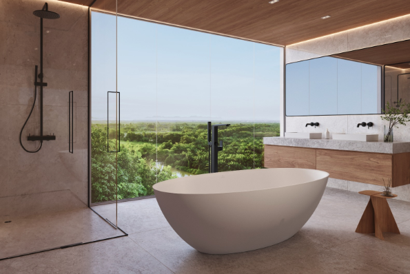 Banheira e cuba premium como pontos de ancoragem